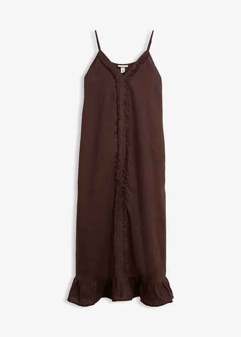 Maxikjole i 100% lin, bonprix