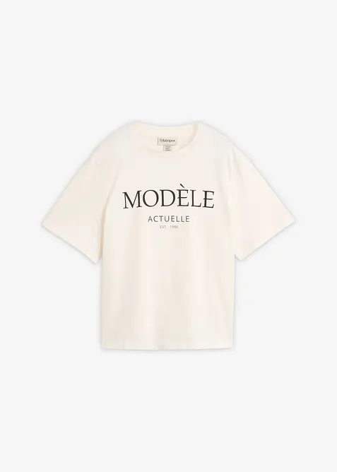 Oversized topp i 100% &oslash;kologisk bomull, bonprix