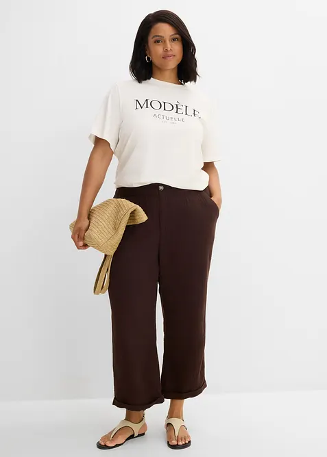 Oversized topp i 100% &oslash;kologisk bomull, bonprix