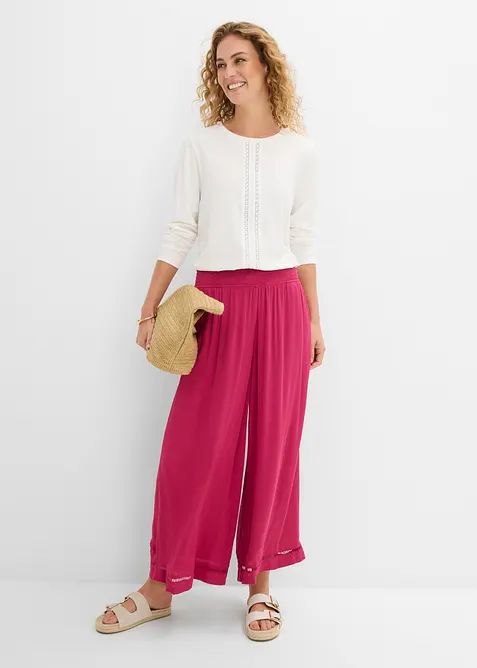 Blondetopp i 100% bomullsjersey, bonprix