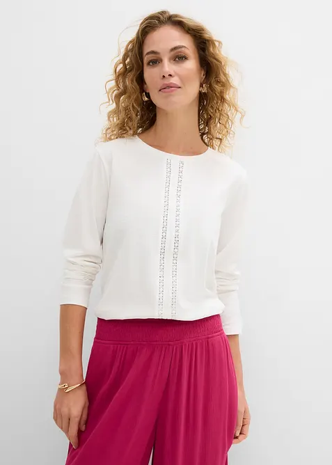 Blondetopp i 100% bomullsjersey, bonprix