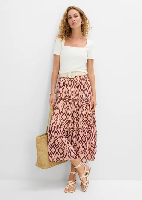 Volangskj&oslash;rt i chiffon, bonprix