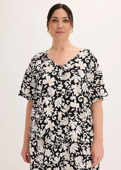 Kortermet bluse i pent fallende viskose, bonprix