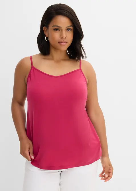 Singlet i lett lyocellmiks med spagettistropper, bonprix