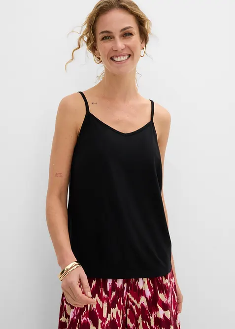 Singlet i lett lyocellmiks med spagettistropper, bonprix