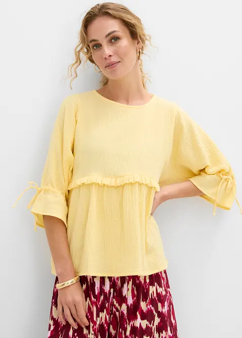 Bluse i luftig musselin, bonprix