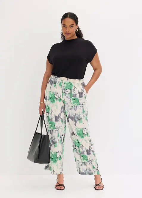 Vid bukse i satenglook, bonprix