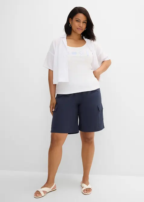 Ribbet singlet i 100% &oslash;kologisk bomull, bonprix