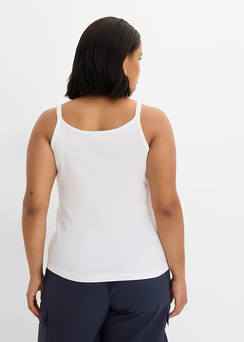 Ribbet singlet i 100% &oslash;kologisk bomull, bonprix