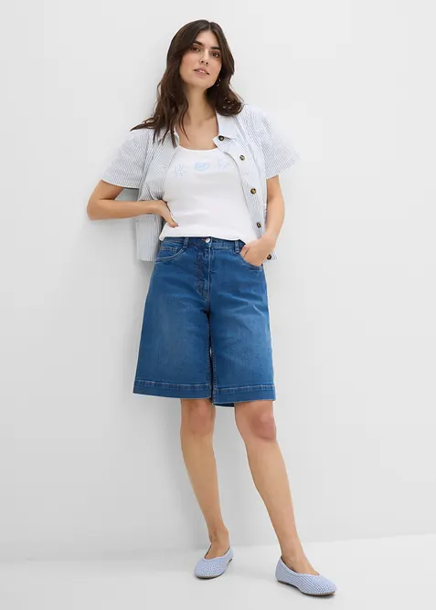Ribbet singlet i 100% &oslash;kologisk bomull, bonprix