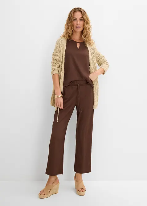 Pull on-jerseybukse i strukturert krepp, bonprix