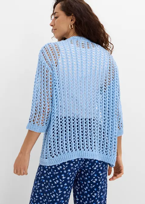 Cardigan med hullm&oslash;nster og paljetter, bonprix