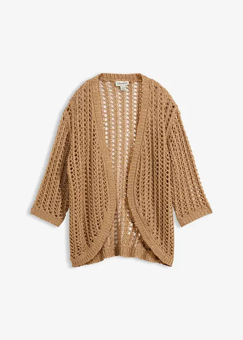 Cardigan med hullm&oslash;nster og paljetter, bonprix