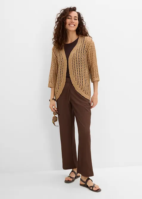 Cardigan med hullm&oslash;nster og paljetter, bonprix