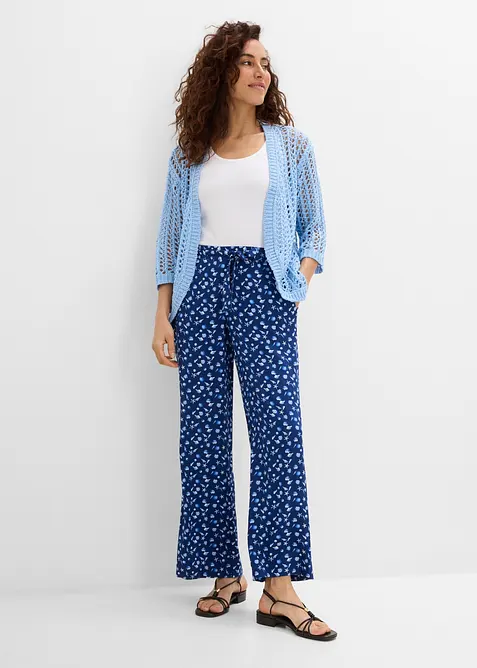 Cardigan med hullm&oslash;nster og paljetter, bonprix