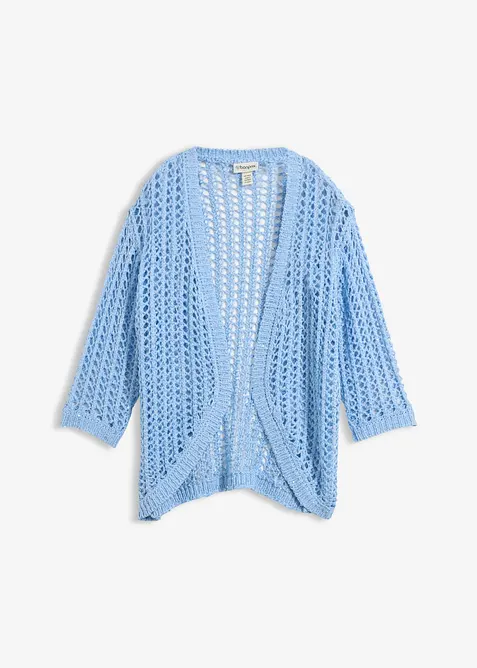 Cardigan med hullm&oslash;nster og paljetter, bonprix