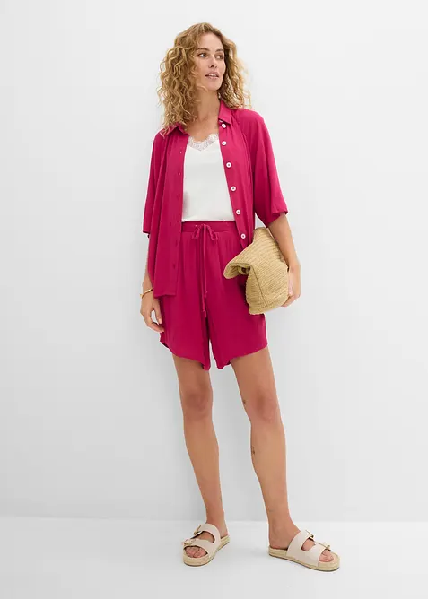 Pull on-shorts i strukturert viskose, bonprix