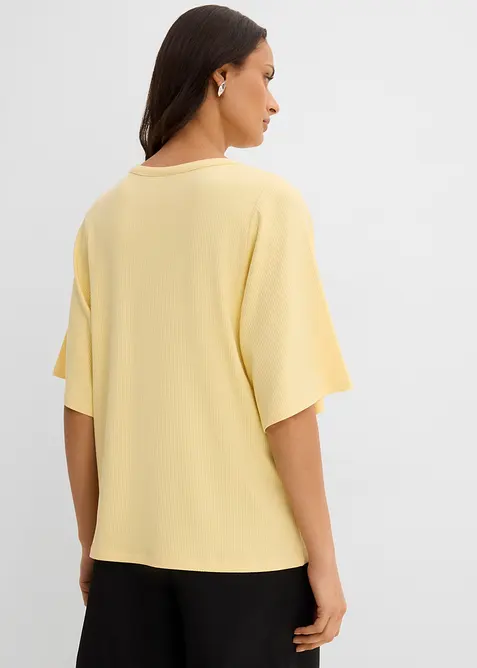 Ribbet topp i viskosemiks, bonprix