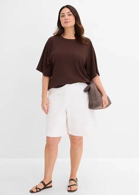 Ribbet topp i viskosemiks, bonprix