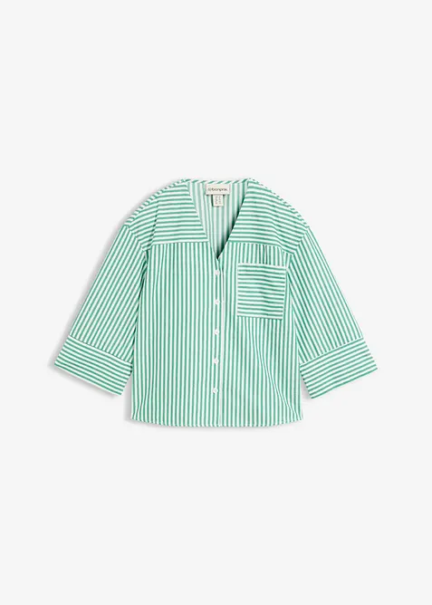 Stripete bluse i 100% bomull, bonprix