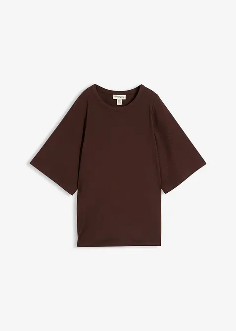 Ribbet topp i viskosemiks, bonprix