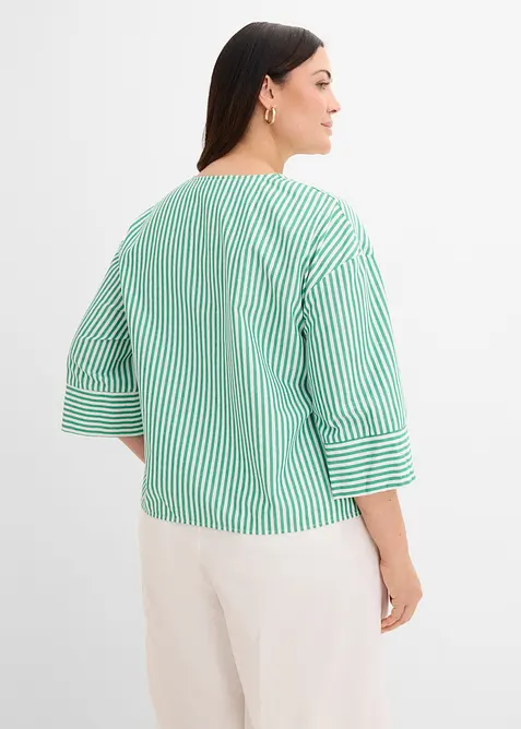 Stripete bluse i 100% bomull, bonprix