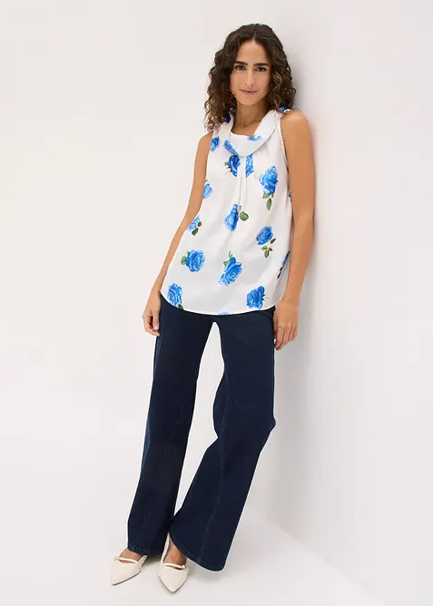 Bluse i sateng med mykt fall, bonprix
