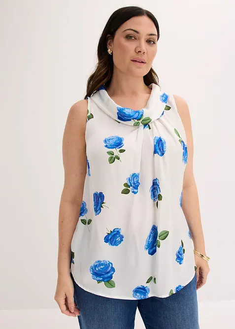 Bluse i sateng med mykt fall, bonprix