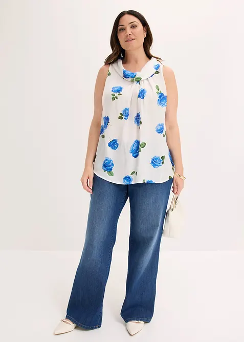 Bluse i sateng med mykt fall, bonprix