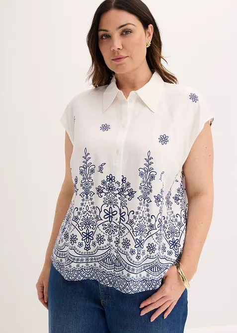 Bluse i viskosemiks med pent fall, bonprix