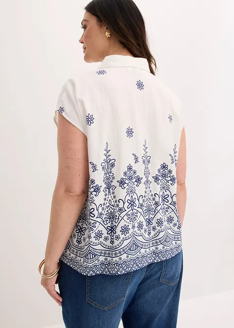 Bluse i viskosemiks med pent fall, bonprix