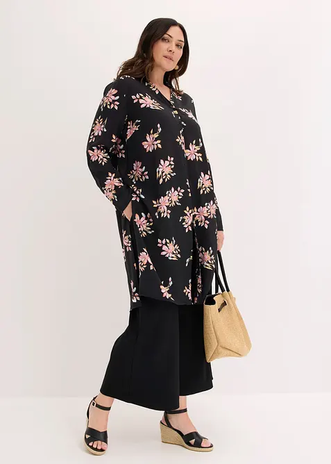 Lang bluse i viskose med pent fall, bonprix