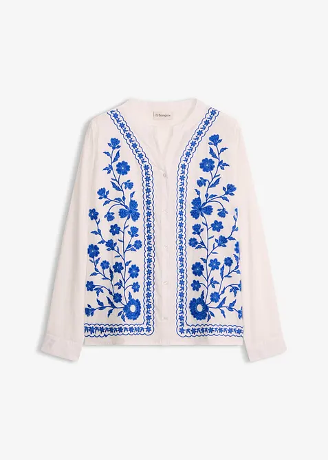 Bluse i 100% bomull med broderi, bonprix