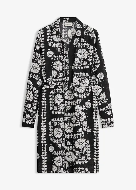 Skjortekjole i linlook, bonprix