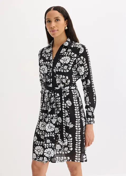 Skjortekjole i linlook, bonprix
