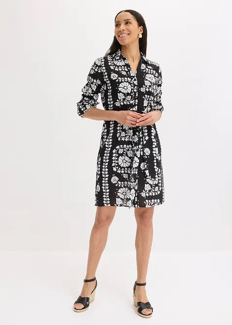 Skjortekjole i linlook, bonprix