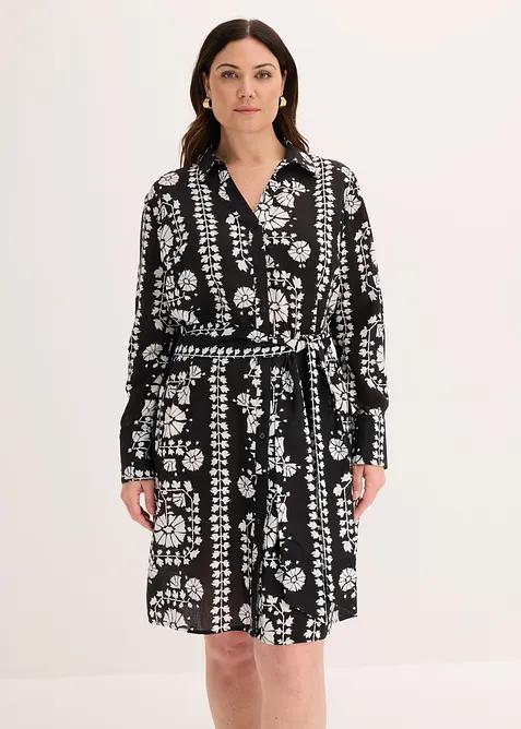 Skjortekjole i linlook, bonprix