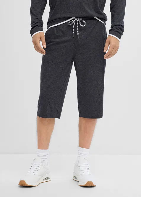 Lang jerseyshorts i 100% &oslash;kologisk bomull (2-pack), bonprix