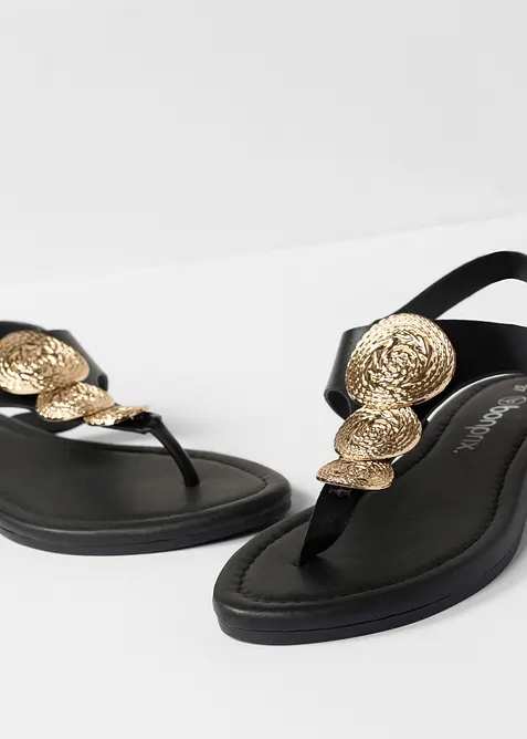 T&aring;sandaler med metallic-detaljer, bonprix