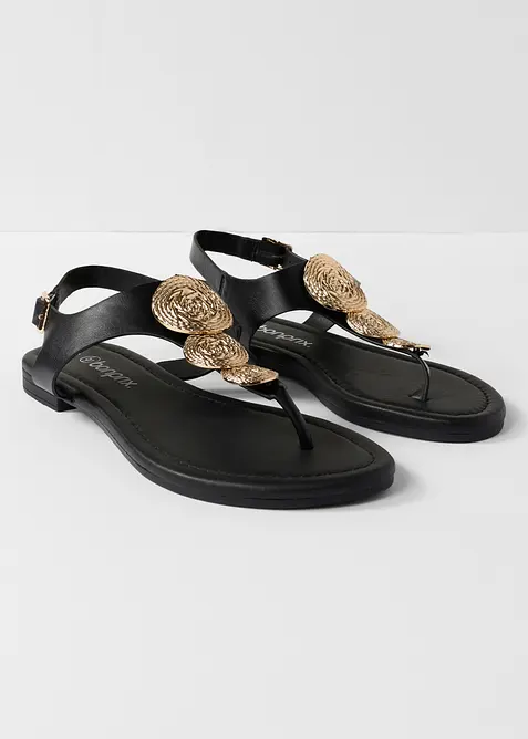 T&aring;sandaler med metallic-detaljer, bonprix