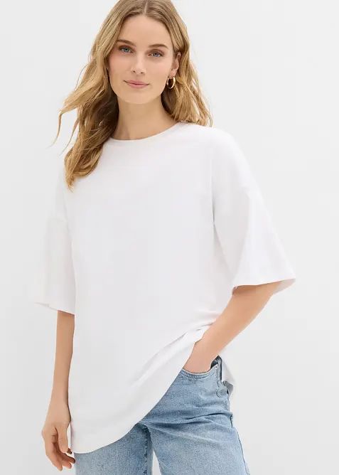 Oversized topp i 100% &oslash;kologisk bomull, bonprix