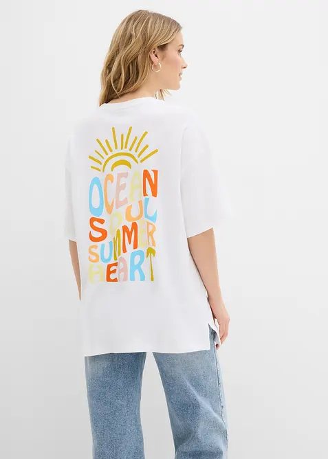Oversized topp i 100% &oslash;kologisk bomull, bonprix