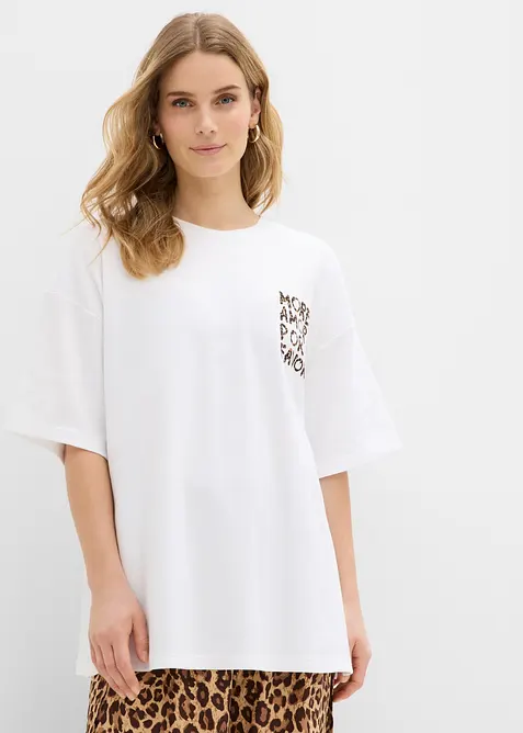 Oversized topp i 100% &oslash;kologisk bomull, bonprix