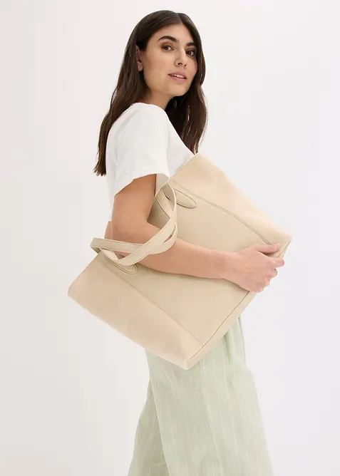 Stor shopper i materialmiks, bonprix