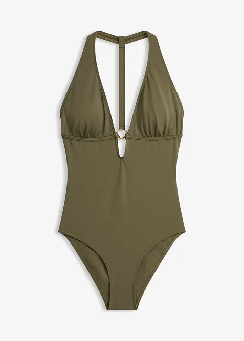 Badedrakt med dyp V-hals, bonprix