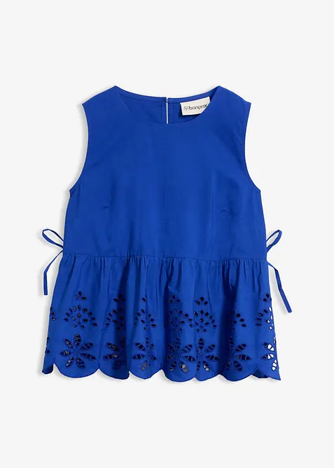 Ermel&oslash;s bluse med splitt og hullbroderi, bonprix