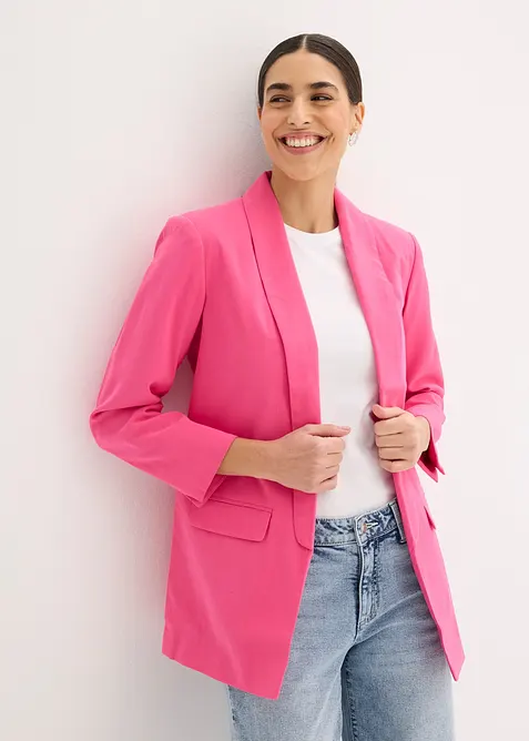 Lang blazer i viskosemiks, bonprix