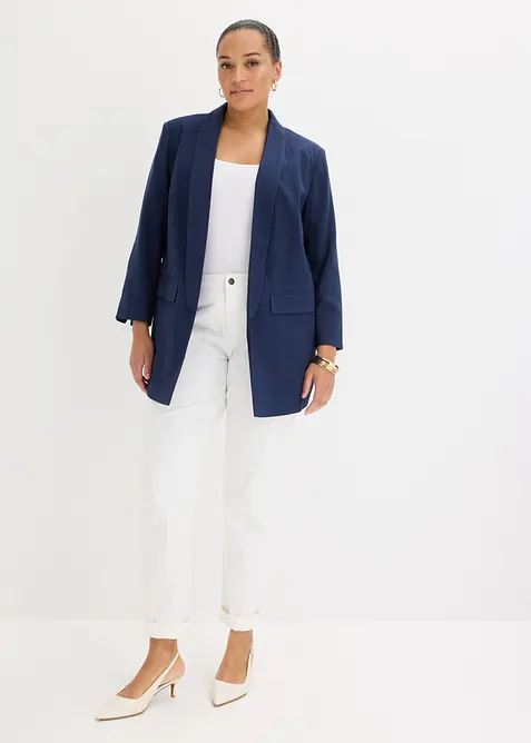 Lang blazer i viskosemiks, bonprix