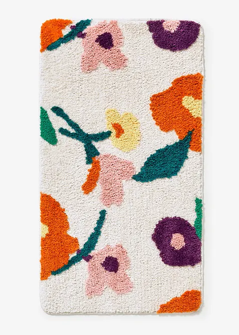 Tuftet badematte med flerfarget blomsterm&oslash;nster, bonprix