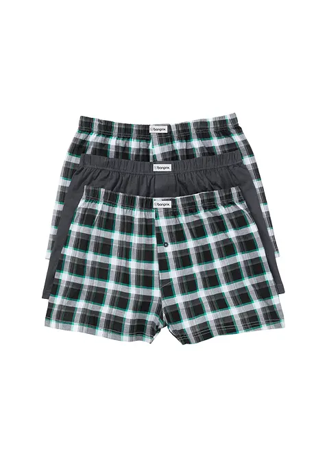 Vid boksershorts i bomullsjersey (3-pack), bonprix